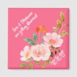 Pink Floral Whimsy Wedding Save the Date Magnet<br><div class="desc">.: Adorable,  individuell anpassbare rosa Blütenmagnete Rett-the-Date-Magnete: Koordinieren von Stationären und Dekor zur Verfügung</div>