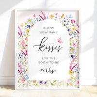 Pink Floral Wie viele Kisses Brautparty Game