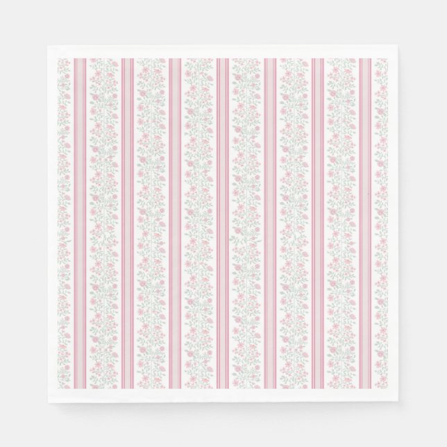 Pink Floral Wildflowers Coquette Serviette (Vorderseite)