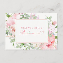 Pink Floral wirst du meine Bridesmaid sein Einladung
