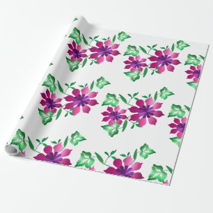 Pink Floral Wrapping Paper Geschenkpapier
