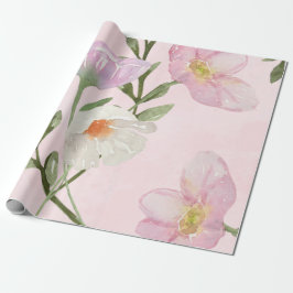 Pink Floral Wrapping Paper Geschenkpapier