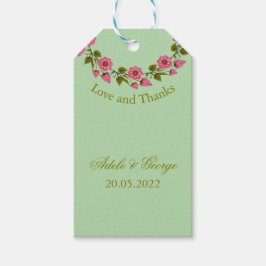 Pink Floral Wreaaths | Hochzeit Danke, dass du Tag Geschenkanhänger