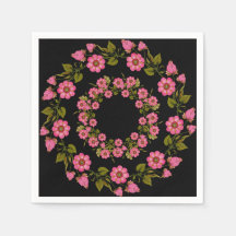 Pink Floral Wreaaths | Hochzeitspapier Napkin