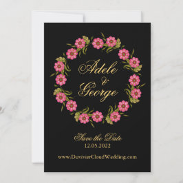 Pink Floral Wreaaths Save the Date
