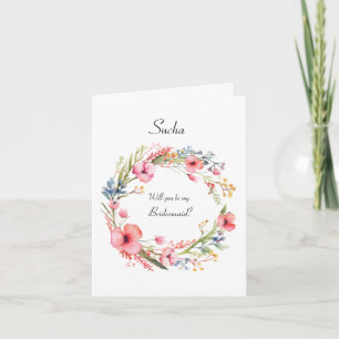 Pink Floral Wreath Wedding Party Vorschlag Einladung