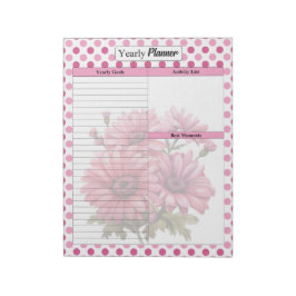 Pink Floral Years Planner Notizblock