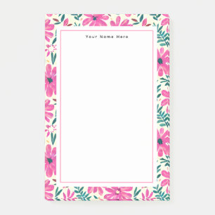 Pink-florales Muster Postit-Notizen Post-it Klebezettel