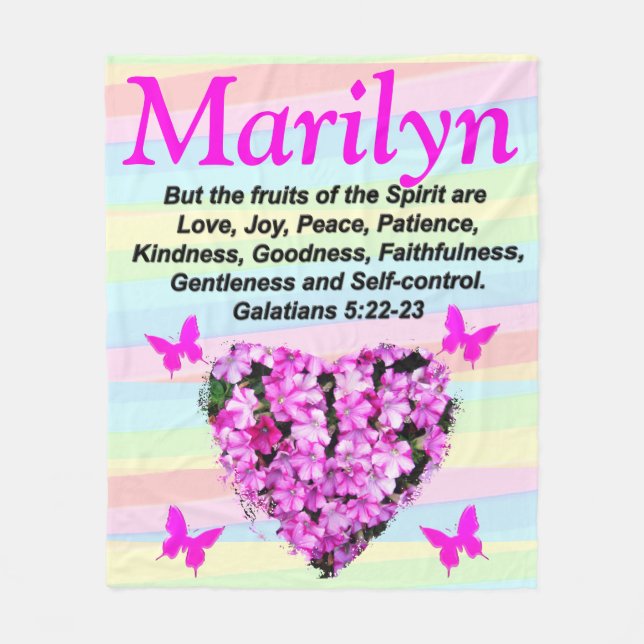 PINK FLORALFRÜCHTE DES SPIRITT CUSTOM BLANKET FLEECEDECKE (Vorderseite)