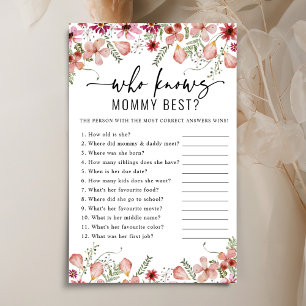 Pink Florals, der Mommy Best Baby Shower Game kenn
