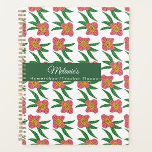 Pink Florals Lehrerin Schule Homeschool Planer