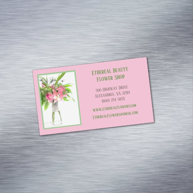 Pink Florist Magnetische Visitenkarte (Beispiel)