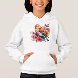 Pink Flower Bird Hoodie