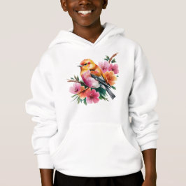Pink Flower Bird Hoodie