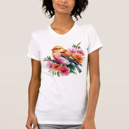 Pink Flower Bird T-Shirt