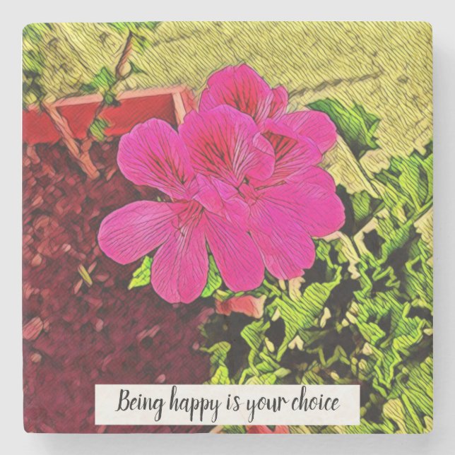 Pink flower blooming in the garden steinuntersetzer (Vorderseite)