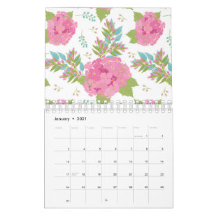 Pink Flower Botanical Floral Blossom Leaves Kalender