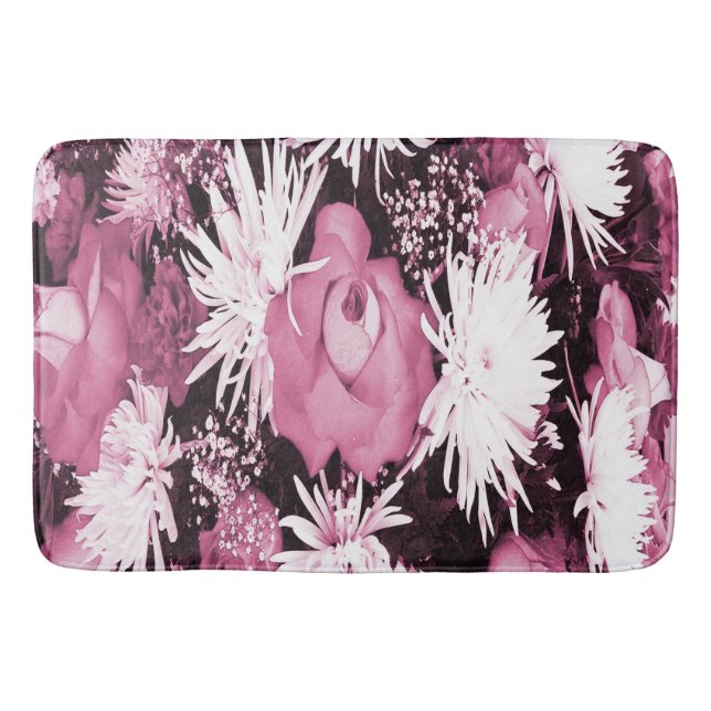 Pink Flower Bouquet Badematte (Vorderseite)