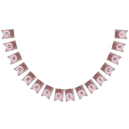 Pink Flower Bunting Flag Wimpelkette