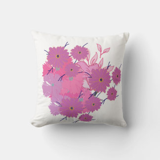 Pink Flower Couch Pillow Kissen