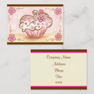 Pink Flower Cupcake Bäckerei Visitenkarten Visitenkarte