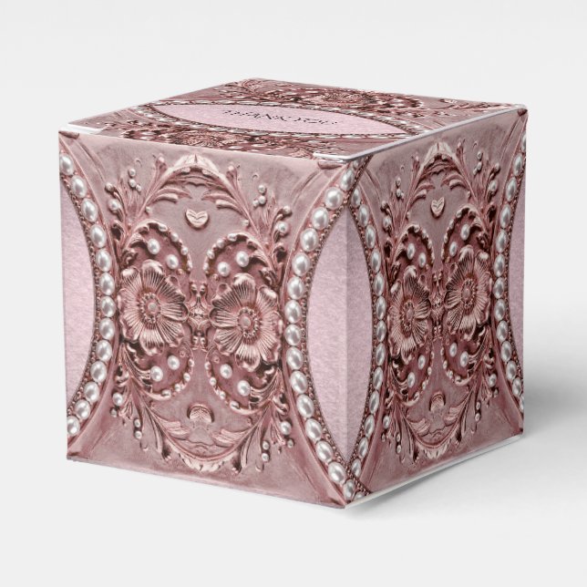 Pink Flower Favor Box Geschenkschachtel (Vorderseite)