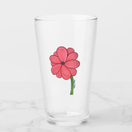 Pink Flower Full with Blue background Glas
