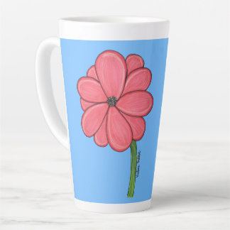 Pink Flower Full with Blue background Milchtasse