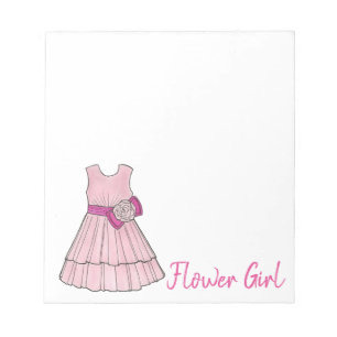 Pink Flower Girl Party Dress Wedding Party Geschen Notizblock