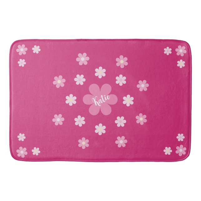  Pink Flower Glam- Badematte (Vorderseite)