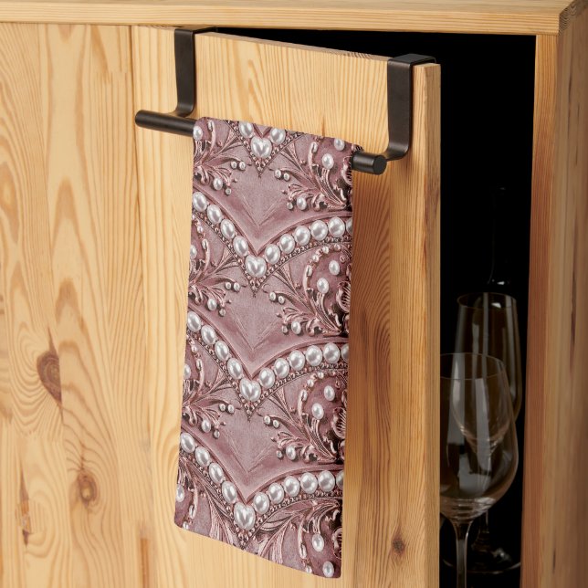 Pink Flower Kitchen Towel Geschirrtuch (Drittel gefaltet)