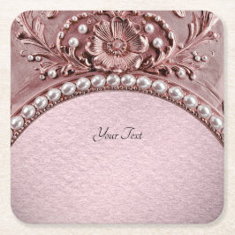 Pink Flower Paper Coaster Rechteckiger Pappuntersetzer