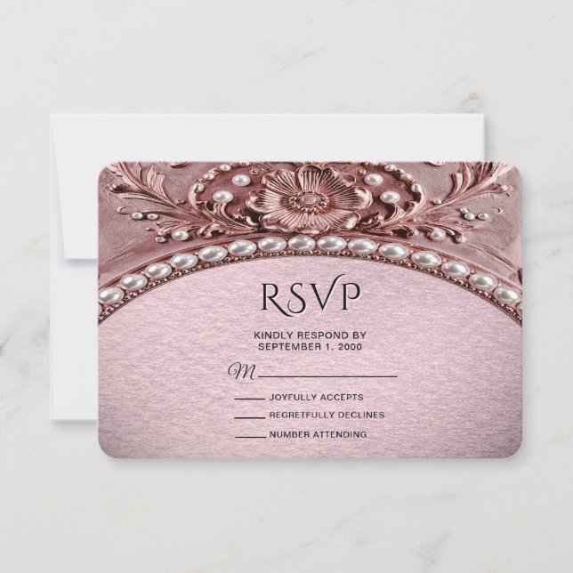 Pink Flower RSVP Card (Vorderseite)