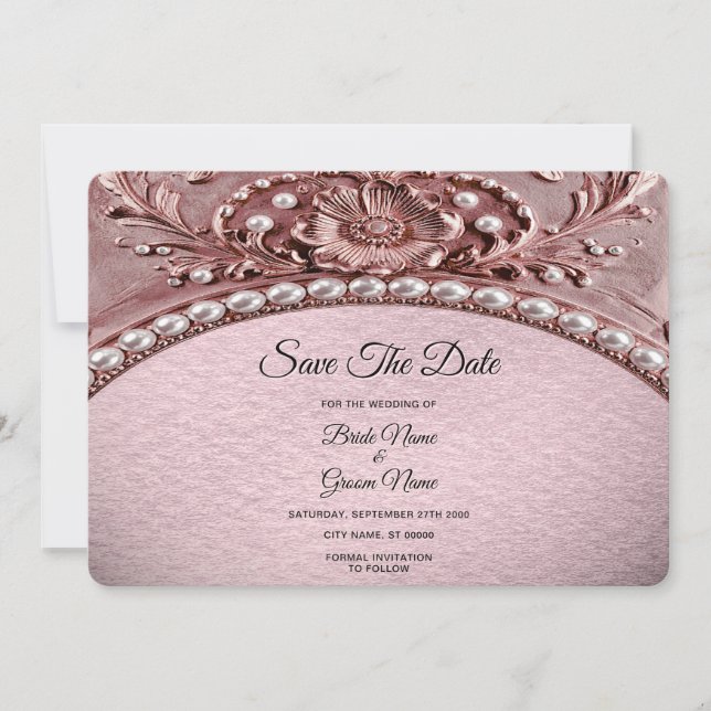 Pink Flower Save The Date (Vorderseite)