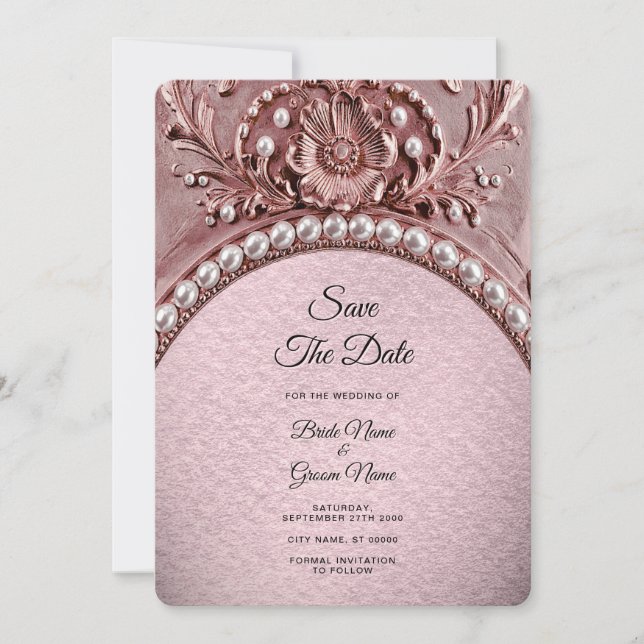Pink Flower Save the Date (Vorderseite)