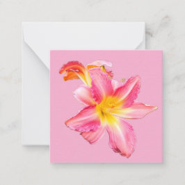 Pink flower Textile stripes Mitteilungskarte