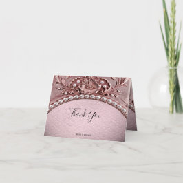 Pink Flower Thank You Card Dankeskarte