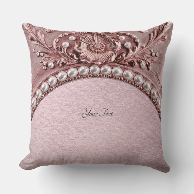 Pink Flower Throw Pillow Kissen (Vorderseite)