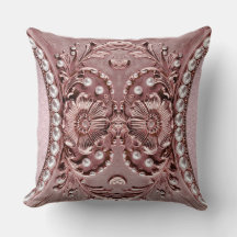 Pink Flower Throw Pillow
