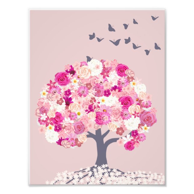 Pink flower tree poster (Vorne)