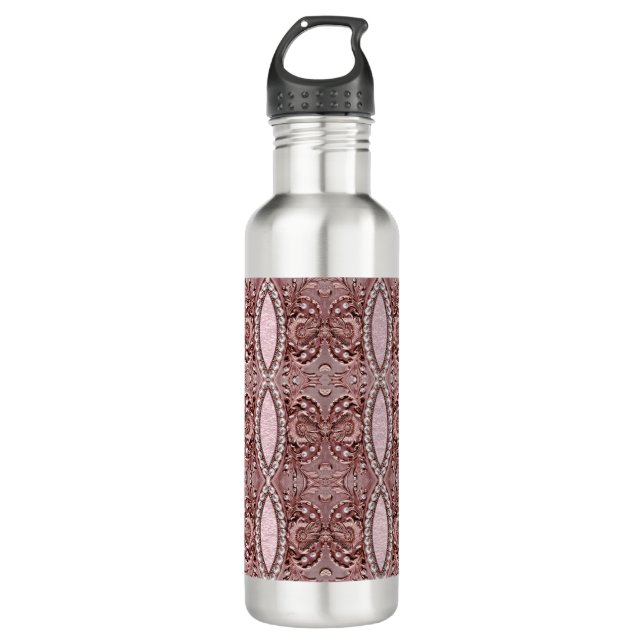 Pink Flower Water Bottle Edelstahlflasche (Vorderseite)