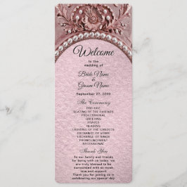 Pink Flower Wedding Program Programm