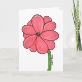 Pink Flower with White background blank Karte