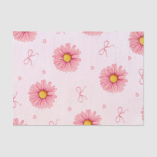 Pink flowers, bows, and hearts tissue paper seidenpapier