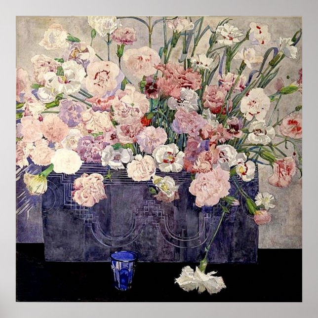 Pink Flowers by Mackintosh Poster (Vorne)