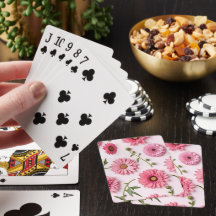 Pink Flowers Classic Playing Cards