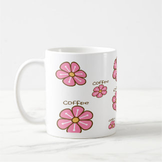 Pink flowers coffee mug kaffeetasse