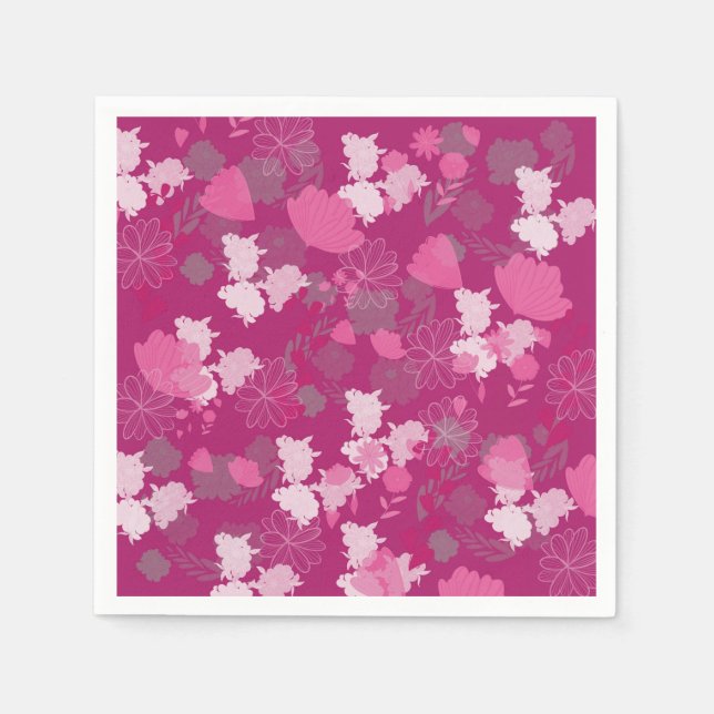 pink flowers serviette (Vorderseite)
