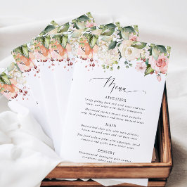 Pink Flowers, White Flowers, Bridal Shower Menu
