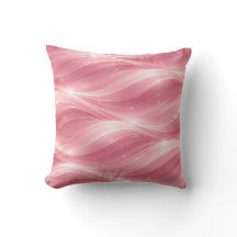 Pink Fluid Wave Pattern Throw Pillow